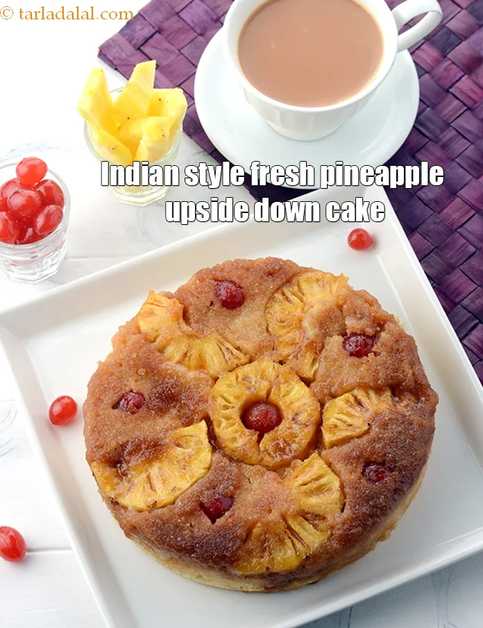 Step 27 – Cut into 6 equal wedges and serve <strong>pineapple upside down cake recipe | Indian style …