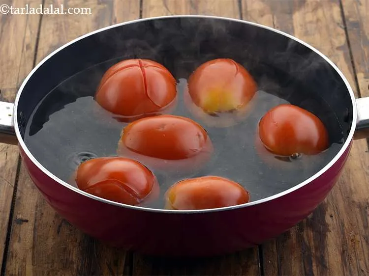 Step 4 – Place the tomatoes in boiling water for 2 to 3 minutes or till the skin …