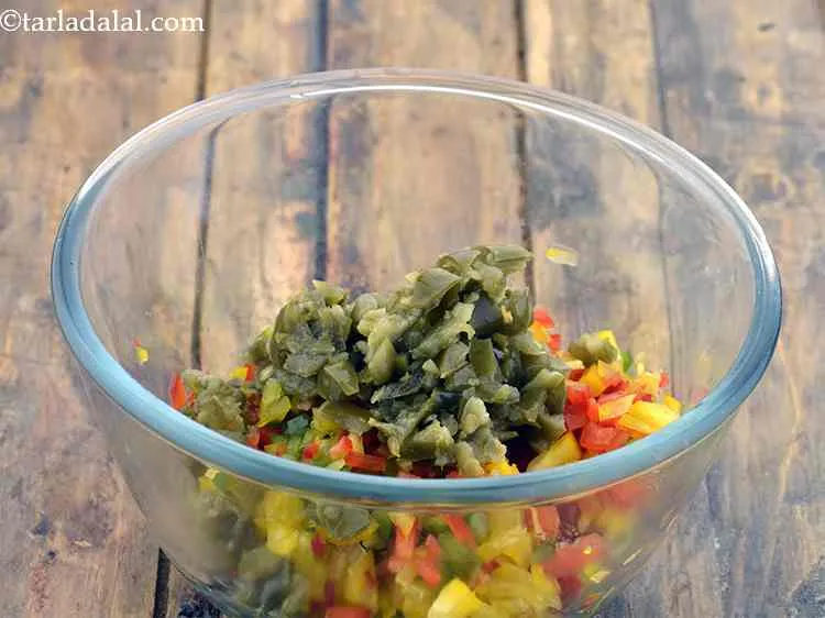 Step 11 – Add the chopped jalapeno to this bowl.