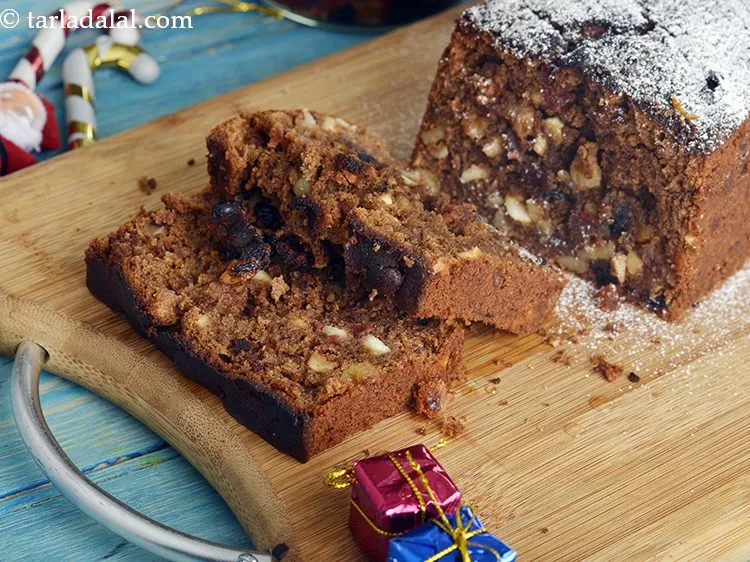 Step 36 – Serve <strong>plum cake recipe | Christmas eggless plum cake | X mas rum and raisin …