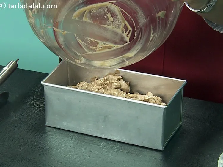 Step 28 – Transfer the mixture into the tin.&nbsp;