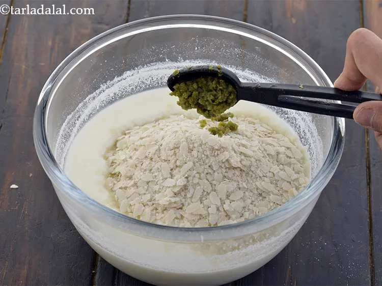 Step 8 – Now add the green chilli paste. Alternately, you can even add finely chopped chillies. If …