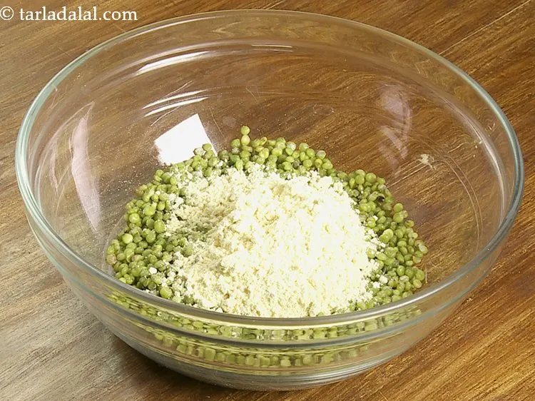 Step 3 – Add only &frac14; cup of besan. We want flour just enough to bind together all …