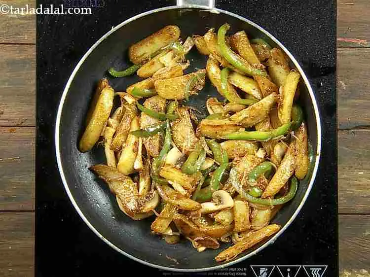 Step 14 – Finally add the chilli sauce, salt and pepper, mix well and cook on a medium …