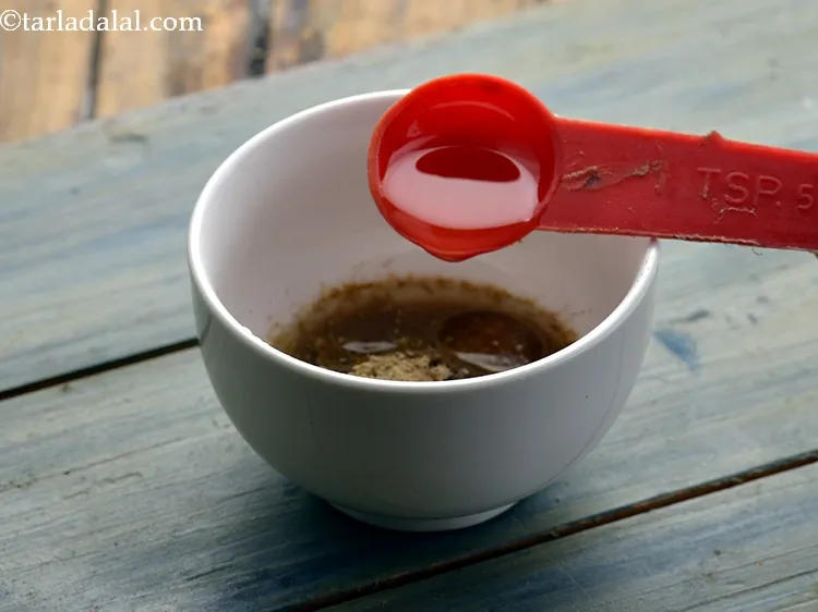 Step 5 – Add the oil. Use can use olive oil in your salads as it is healthier.