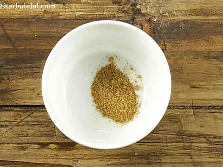 Step 22 – Take a small, clean bowl and put the chaat masala in it.