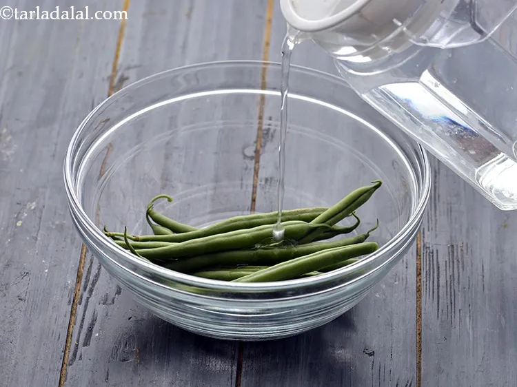Step 19 – Wash the French beans very well with clean water to make it free of dirt …