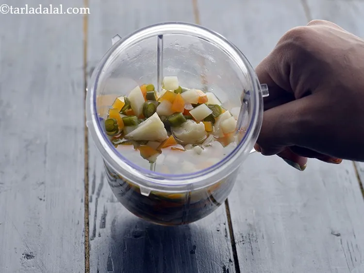 Step 35 – Transfer the mixture into a mixer jar.&nbsp;