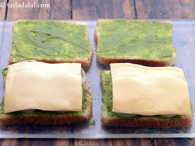 Step 7 – Put 1 cheese slice over it.