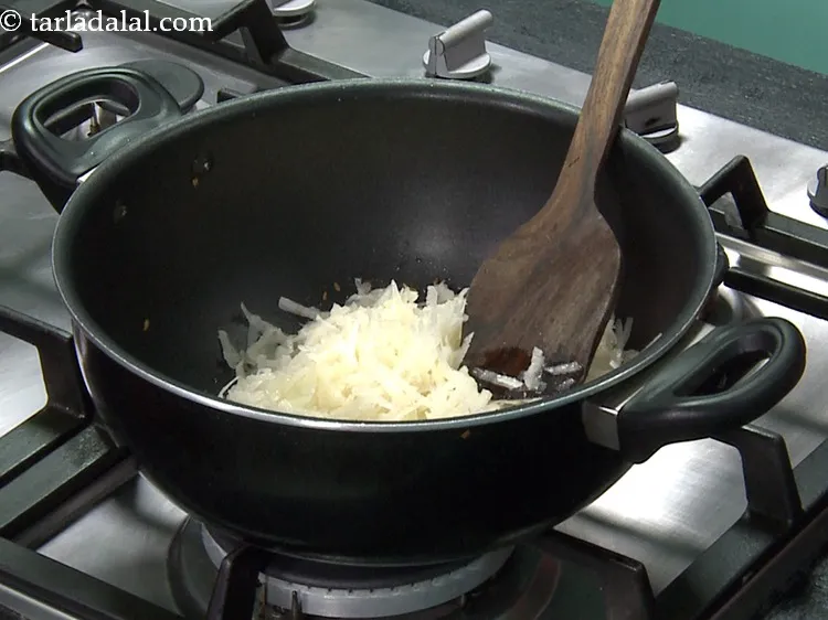 Step 15 – Add grated potatoes.
