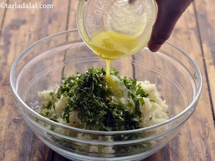 Step 7 – Add melted ghee.