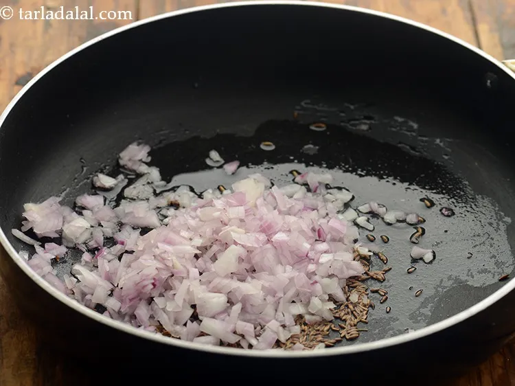 Step 6 – When the seeds crackle, add onions and saute on a medium flame for 1 to …