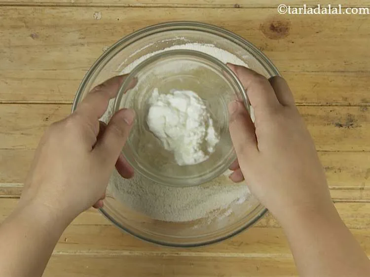 Step 5 – Also, add curds. Fresh curd is used in eggless cakes to make sure that the …