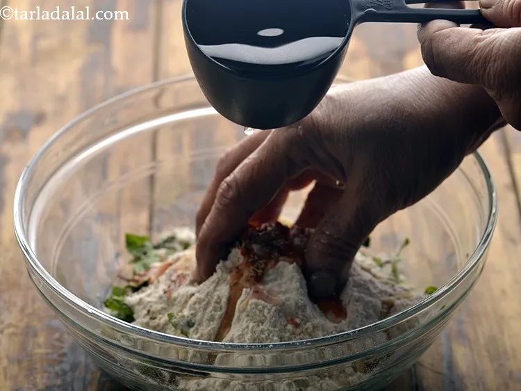 Step 11 – Add salt and gradually add warm water.