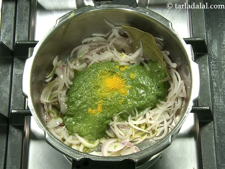 Step 17 – Add turmeric powder.