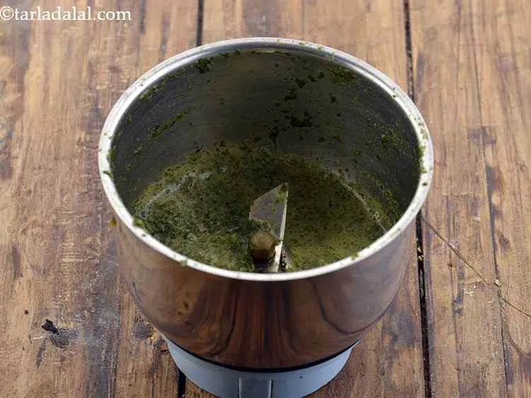 Step 5 – Add 2 tbsp of water and blend to a coarse paste. Keep aside.