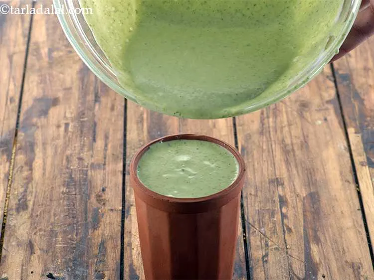 Step 10 – To give an authentic feel, pour the lassi in clay glasses.