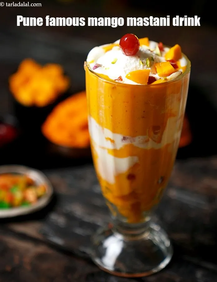 स्टेप 18 – <strong>पुणे की प्रसिद्ध मैंगो मस्तानी ड्रिंक&nbsp;</strong>&nbsp;तुरंत &nbsp;&nbsp;परोसें ।