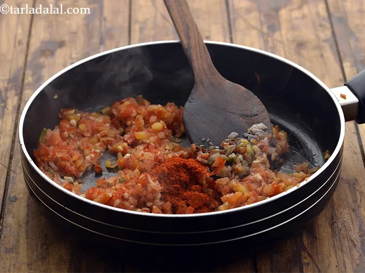 Step 12 – Add the chilli powder. Add more or less to suit your preference.