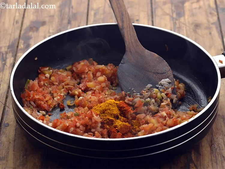 Step 13 – Add turmeric powder.