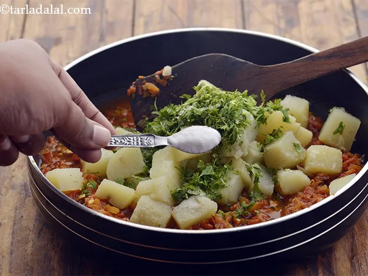 Step 20 – Pour &frac12; cup water and salt. You can adjust the consistency as per your liking …