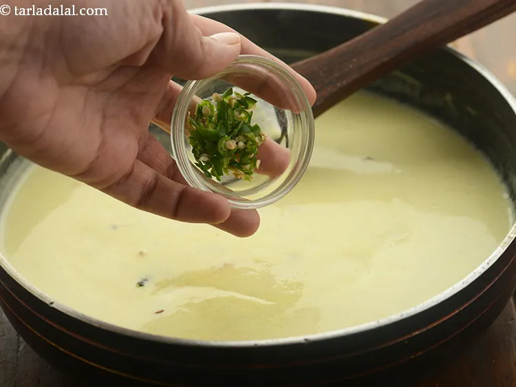 Step 18 – Add green chilies. Add more or less as per the spice you prefer.