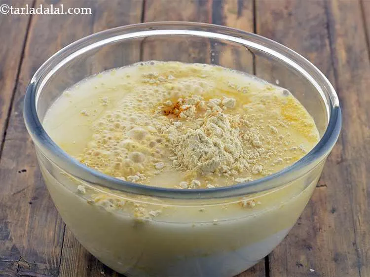 Step 13 – Now add 2 cups of water to the bowl. This might seem like less water …