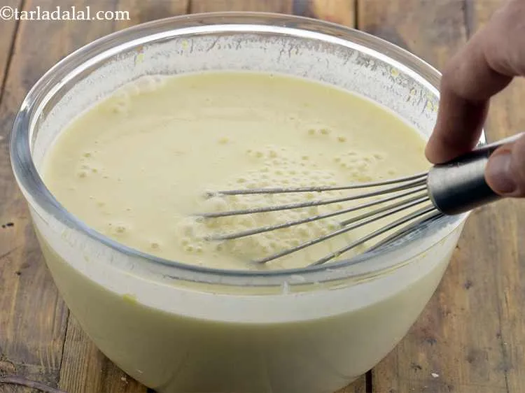 Step 14 – Whisk well using a whisk or a hand blender till no lumps remain. Keep aside.