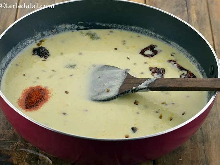 Step 19 – Add the chilli powder, ginger-green chilli paste and salt.