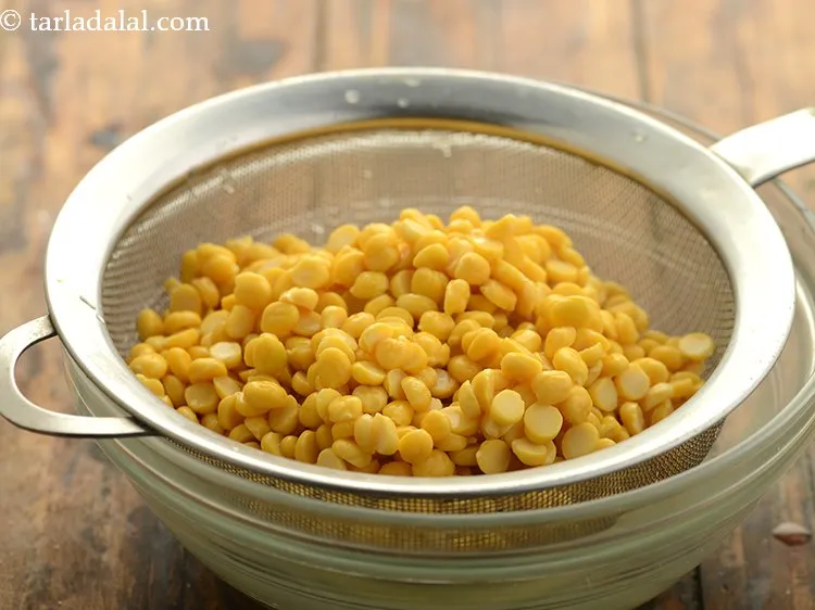 Step 5 – Drain the soaked dal.&nbsp;