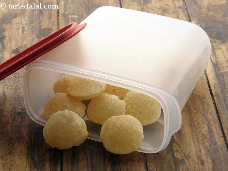 Step 17 – Cool them for at least 4-5 hours before using. Store the golgappa puris in an …