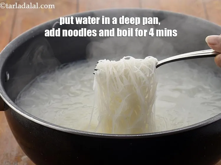 Step 4 – Take enough water in a deep nonstick pan, add approx. 200 gms of the rice …