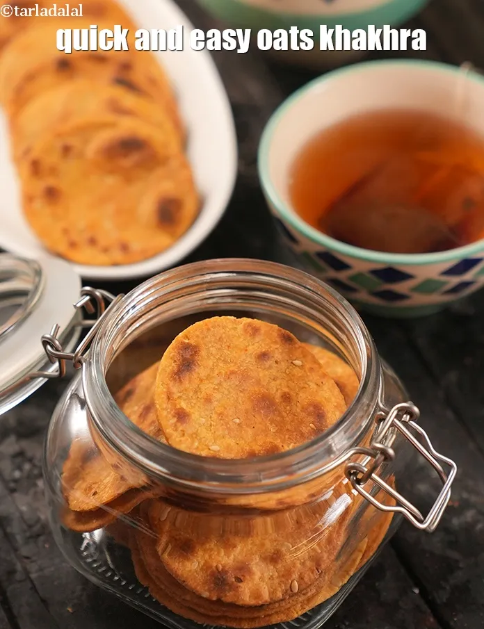 Step 28 – Serve&nbsp;<strong>oats khakhra recipe |&nbsp;quick&nbsp;oats whole wheat flour&nbsp;khakhra&nbsp;|&nbsp;healthy oats khakhra&nbsp;| </strong>&nbsp;as a healthy Indian snack.&nbsp;