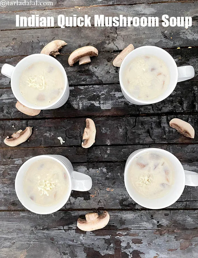 स्टेप 22 – <strong>मशरूम सूप</strong> को | <strong>मलाईदार मशरूम सूप | वेज मशरूम …