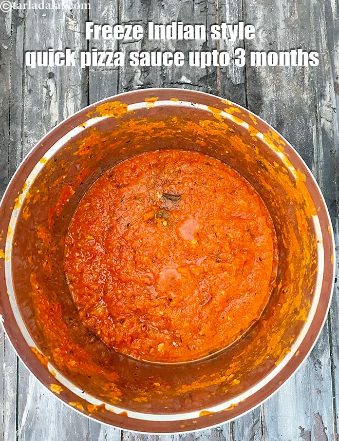 Step 24 – We freeze our pizza sauce in bulk at home in Mumbai. This is great when …