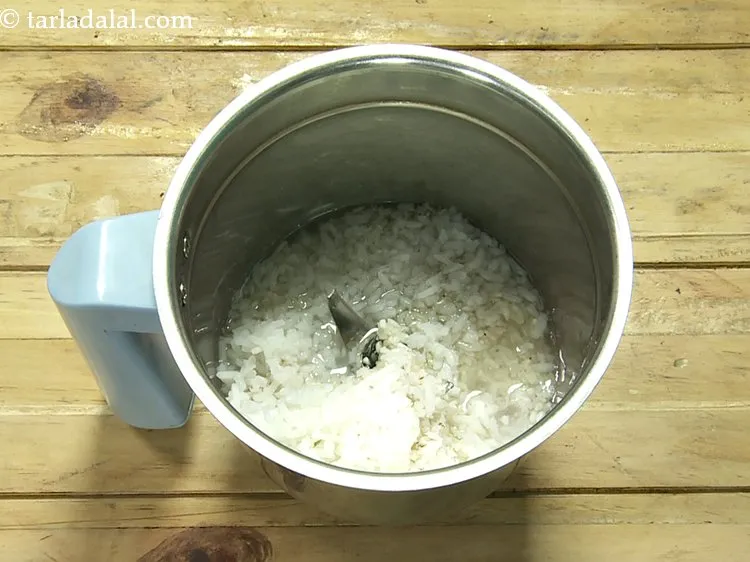 Step 9 – Add &frac12; cup of water. For an authentic flavour, replace water with coconut milk.