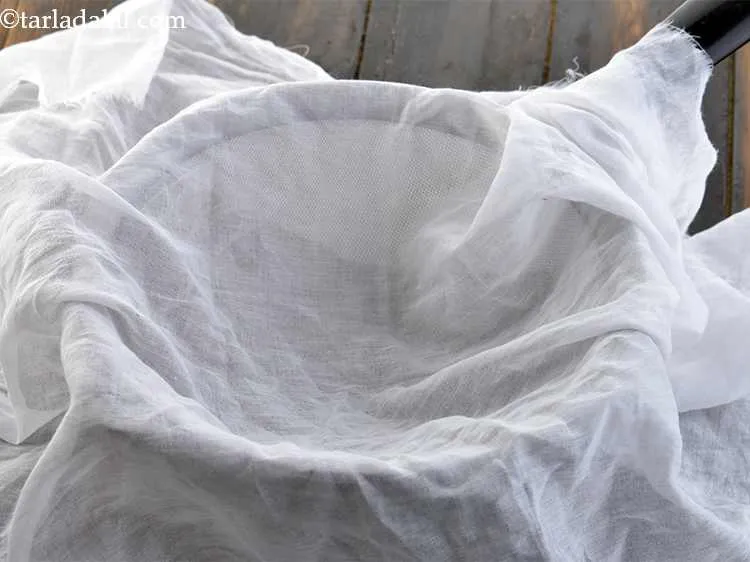 Step 6 – Line the strainer with a clean muslin cloth. If muslin cloth (cheesecloth) is not handy, …