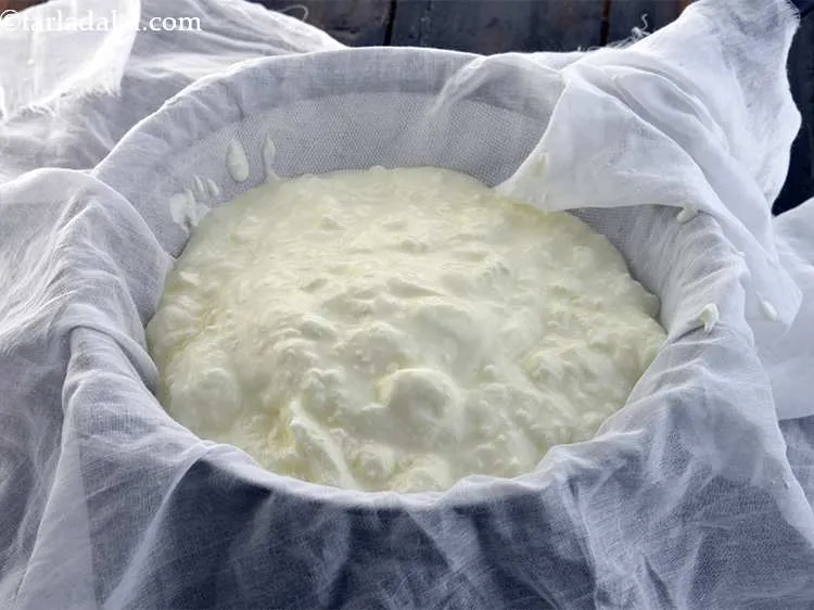 Step 7 – Place the curd in the muslin cloth. If you are in a rush, you can …