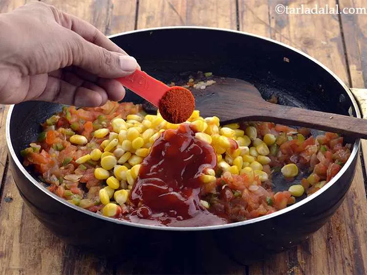 Step 21 – Add the chilli powder.