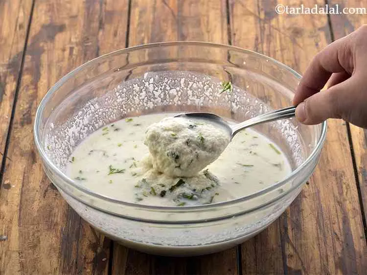 Step 7 – The rava idli batter looks like this after soaking.