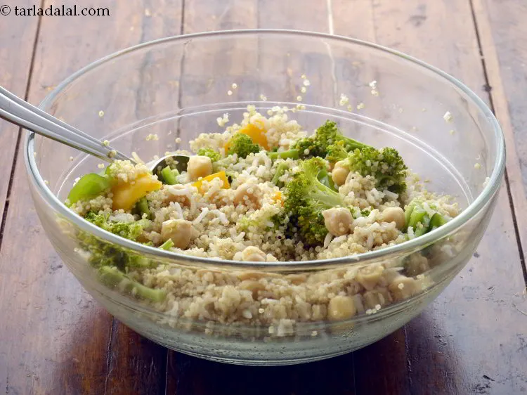 Step 14 – Combine the quinoa with all these remaining ingredients like brown rice, capsicum and broccoli along …