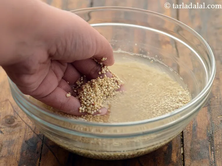 Step 4 – Wash the quinoa with enough water.