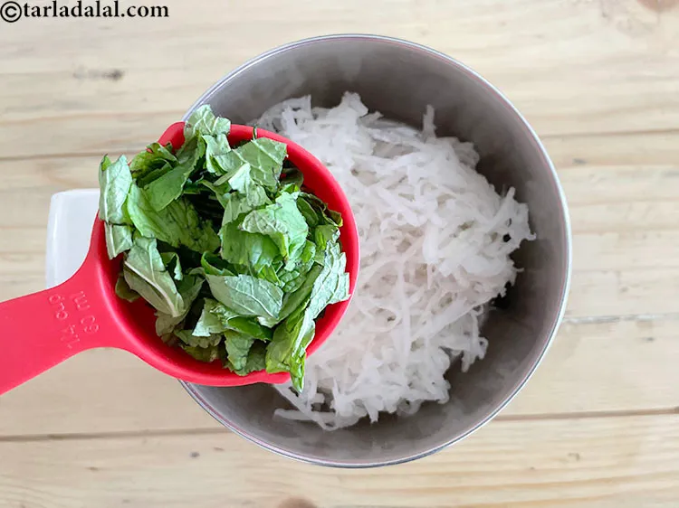 Step 14 – Add&nbsp;<meta charset="UTF-8" />1/4 cup&nbsp;<a href="glossary-chopped-mint-788i">chopped mint leaves (phudina)</a>.&nbsp;Mint (pudina)&nbsp;being an anti-inflammatory reduces the&nbsp;<a href="https://www.tarladalal.com/article-indian-foods-that-cause-inflammation-226">inflammation</a>&nbsp;in the …