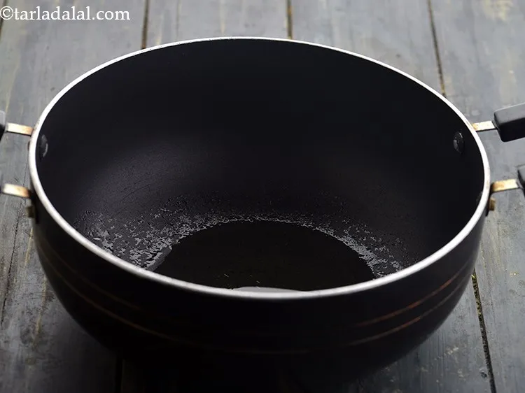 Step 10 – While tempering is totally optional, for our recipe of <strong>ragda pattice</strong>, we will prepare a …