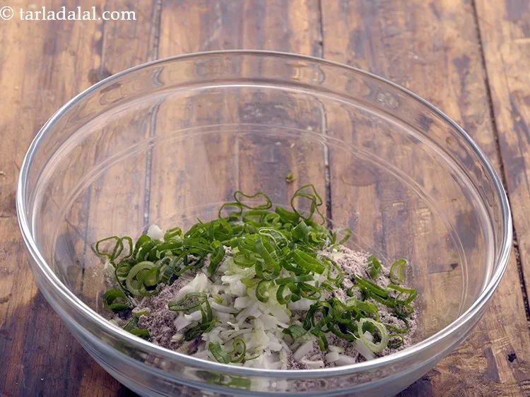 Step 4 – Add finely chopped spring onion greens. They provide an umami flavour and nice crunch to …