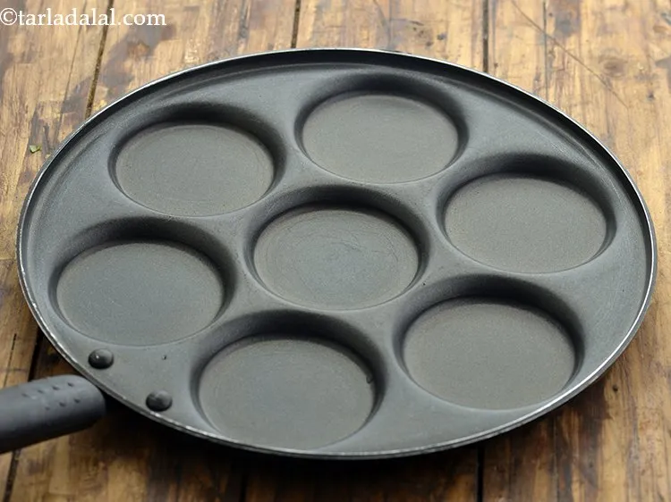 Step 20 – For <strong>Ragi Uttapa for Babies and Toddlers</strong>, first heat a non-stick mini uttapa pan on …