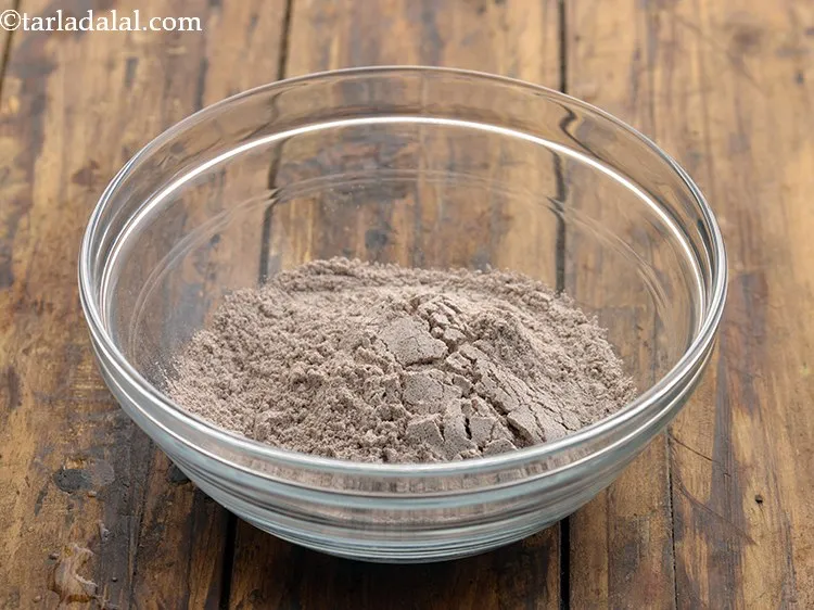 Step 12 – Then take ragi flour in a deep bowl. Also called as nachni flour, it enriches …