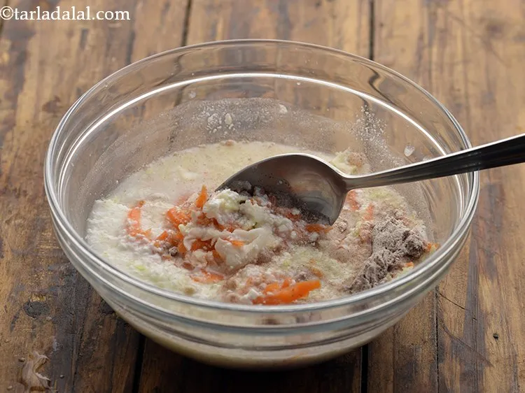 Step 18 – Mix all the ingredients very well using a big spoon. Ensure that no lumps remain.&nbsp;