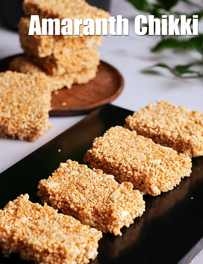 Step 17 – Serve <strong>rajgira chikki</strong> or store in an air-tight container. Use as required.