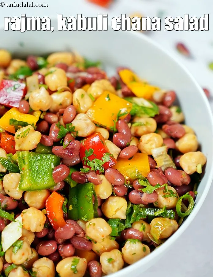 Step 25 – Serve <strong>bean and capsicum salad | rajma, kabuli chana salad | protein rich Indian rajma&nbsp;salad …